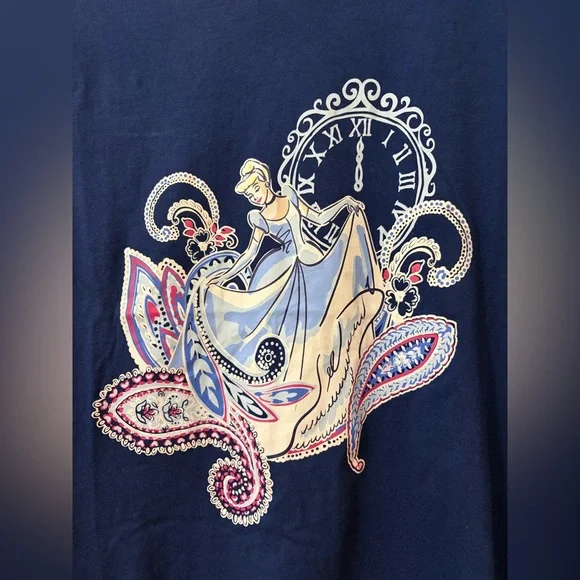 Vera Bradley Disney PJ’s Pajama Set Cinderella Princess Shirt & Shorts Women XL